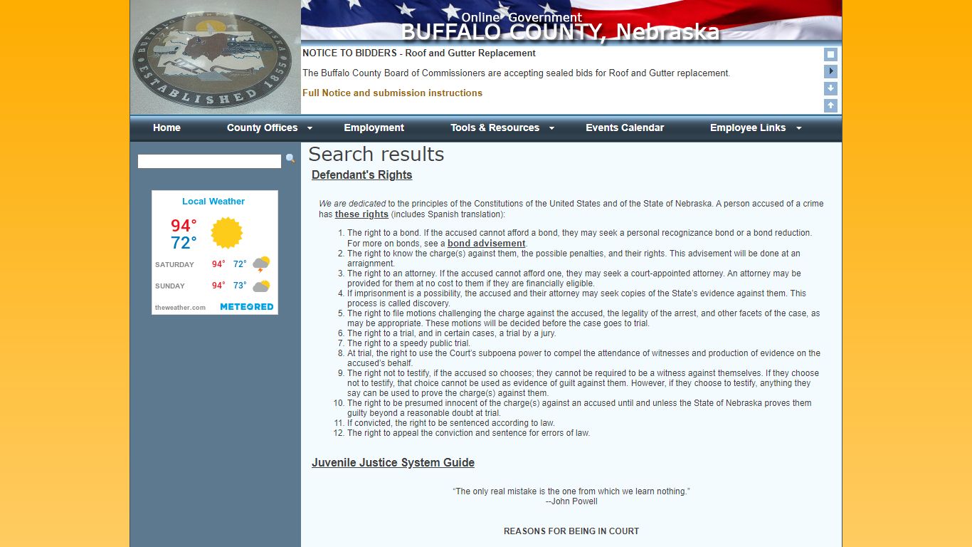 Buffalo County: Search for Court Cases